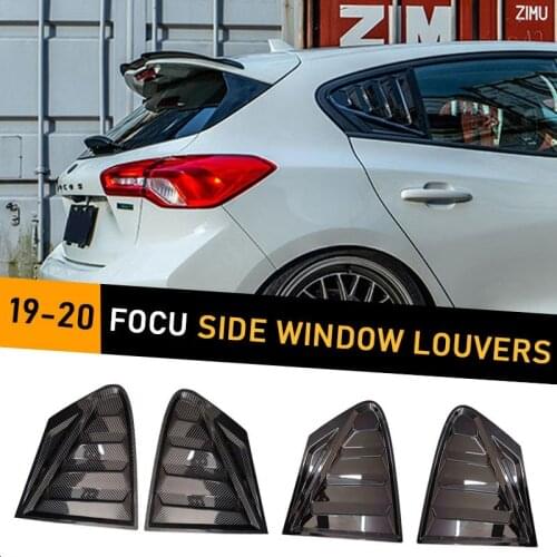 Rear Window Side Louvers Vent Cover Stickers, for Ford Focus ST-LINE Hatchback 2019 2020 Window Blinds Trim