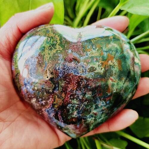 Natural sea jasper stone sea gem heart crystal stone mineral specimen crystal ston