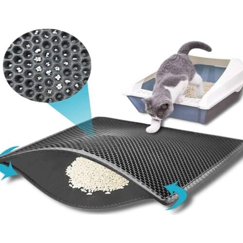 New Pet Products for Cats Litter Mat Toilet Self Cleaning Cat Litter Accessories Waterproof Urine Proof Clean Double Layer Mat