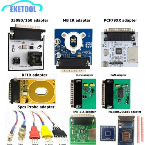 IPROG+ iProg Prog Programmer Replace Parts CAN BUS/K-Line/RFID/MB IR/PCF79XX/5pcs Probe Adapters Without Soldering/ 35080/160