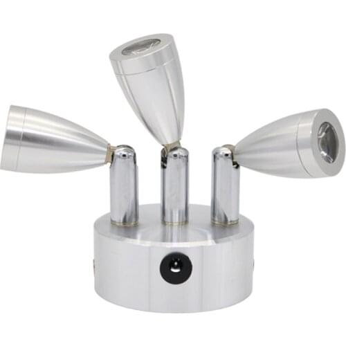 Remote control jewelry display lamp, universe direction cabinet battery lamp, 3 head wireless accent recharging glass spot light