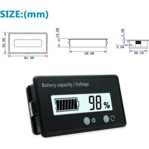 New Car LCD LED Digital Voltmeter 12V 24V 36V 48V Lead-Acid Battery Status Voltage Voltmeter Monitor Meter