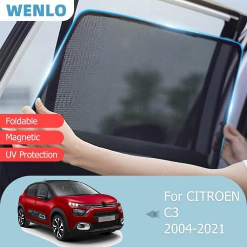For CITROEN C3 2016-2021 Front Windshield Car Sunshade Side Window Blind Sun Shading Magnet Blocker Reflective Mesh Curtain
