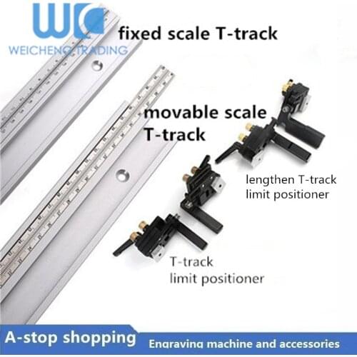 1pc T Track With Scale Aluminium Alloy T-tracks Slot Miter Track 300-800mm DIY Table Saw Workbench Woodworking Tools