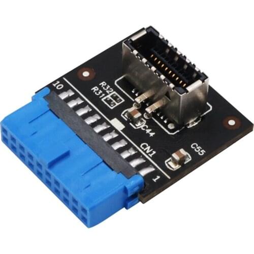 Type C USB3.1 Front Panel Socket USB 3.0 19 Pin to TYPE-E 20Pin Header Extension Adapter for Motherboard PC Connector Riser