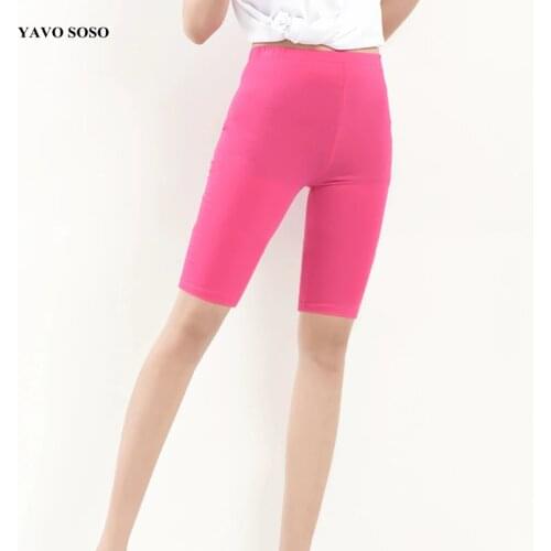 YAVO SOSO Women leggings Summer style Bamboo Fiber big size Plus size 7XL candy color womens Knee Length pants
