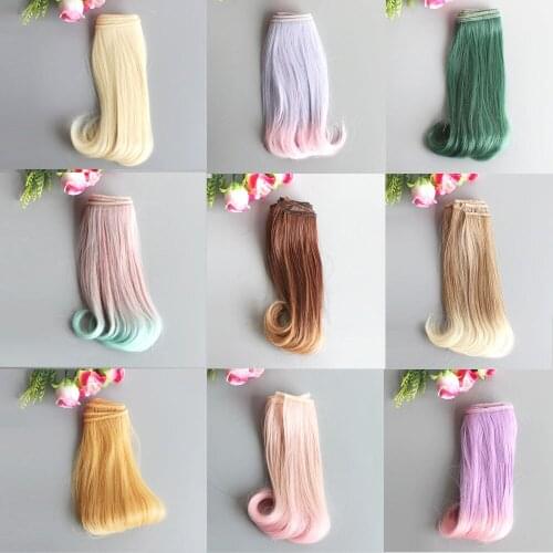 1pcs 15cm&25cm*100cm Doll Wigs hair for doll 1/3 1/4 1/6 BJD SD doll DIY Roll inward wigs Many colors