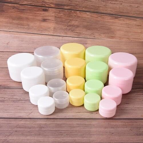 10g 20g 50g 100g Plastic Portable Cosmetic Travel Empty Jars Pots Makeup Cream Liquid Moisturizer Lip Balm Container Pocket