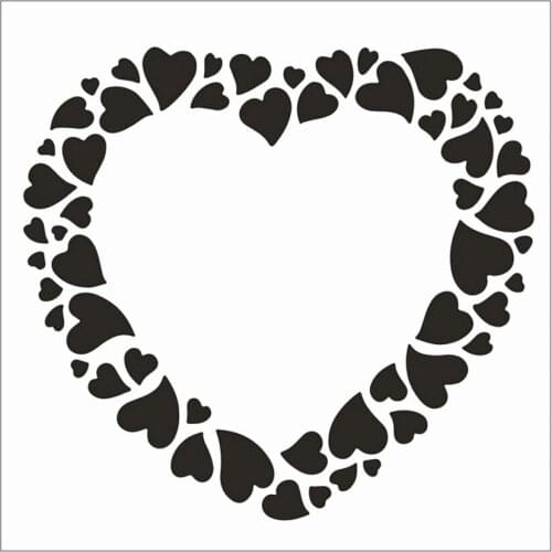 13x14cm heart shape Scrapbook Stencils Spray Plastic Mold Shield DIY Cake Hollow Embellishment Printing Lace Ruler Valentine