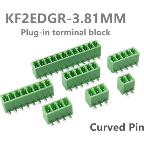 20PCS KF2EDGR-3.81 curved pin plug-in terminal block 2/3/4/5/6/8/9/10P 3.8MM Pitch