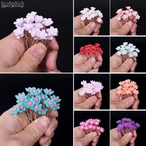 20Pcs/Set Women Wedding Bridal Lily Flowers Hair Pins Clips Bridesmaid Metal Barrettes Hairpins Hair Accessories Wholesale