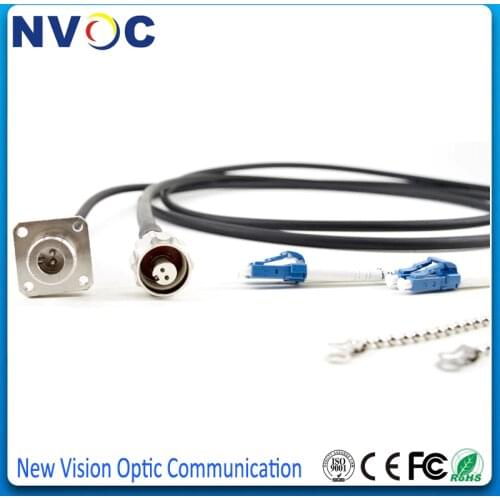 4Set(8Pcs),2Core,ODC Square Type (Female) to LC/UPC Fiber Optic PatchCord+ODC Round Type(Male) to LCUPC Connector Plug/Socket