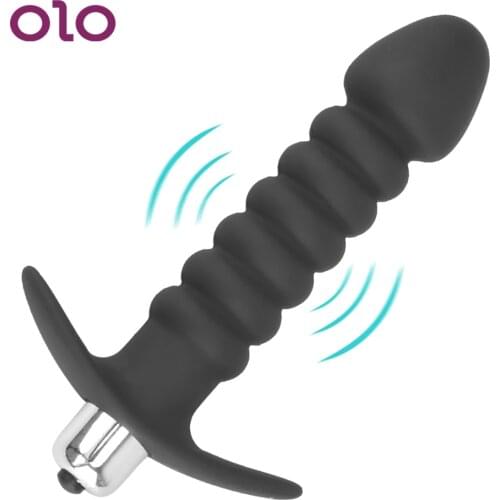 OLO Thread Anal Plug Vibrator Butt Plug Vibrator Clitoris Stimulation Adult Sex Toys for Women Silicone Massager Masturbation