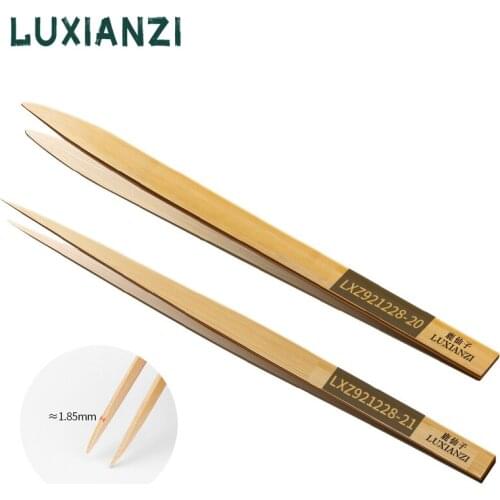 LUXIANZI 1pc Anti-static Bamboo Tweezers ClampPrecision Pointed Straight Tip For Soldering Stations Welding Repair Tool