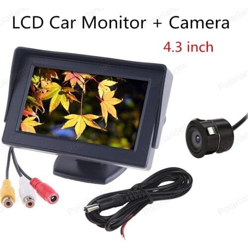 New arrival 4.3 inch TFT LCD Car Monitor rear view camera with LED backlight display for Camera DVD VCR