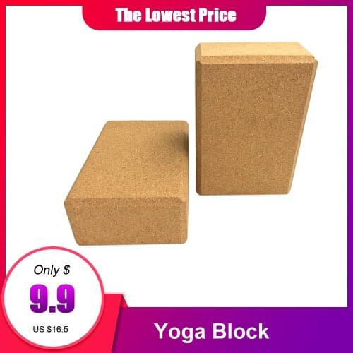 Yoga Block Fitness Block Cork Wood Yoga Brick Soft High Density Yoga Block to Support Poses Training Block