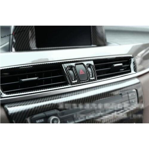 Yimaautotrims Center Air Conditioning AC Outlet Vent / Warning Lights Frame Cover Trim Fit For BMW X2 F39 2018 - 2020 Interior