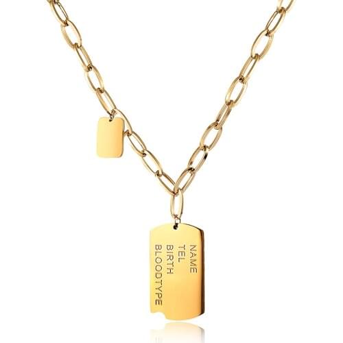 Wholesale Stainless Steel Gold Rectangle Geometry Lrregular Chain Blend For Women Girls Party Accessories