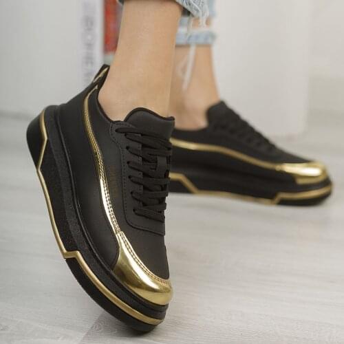 Chekich Womens & Mens Casual Shoes Black and Yellow Colors Non Leather Lace Up Casual Shoes Spring Autumn Seasons Luxury Gold Vulcanized Unisex Sneakers Breathable Lightweight Sport Wedding Sewing Sole CH041 Women V2