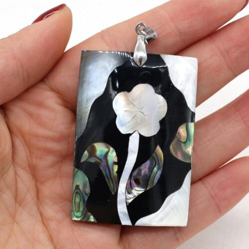 High Quality Handmade Natural Pearl Abalone Shell Black Shell Pendant, Suitable for DIY Necklace Jewelry Making Accessories Gift