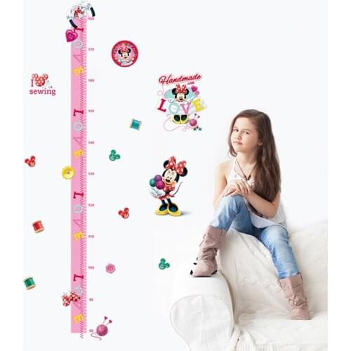 Disney Mickey Minnie Growth Chart Height Measure Kids Baby Nursery Bedroom Cartoon Wall Sticker Decorative Home Decals Diy Decor