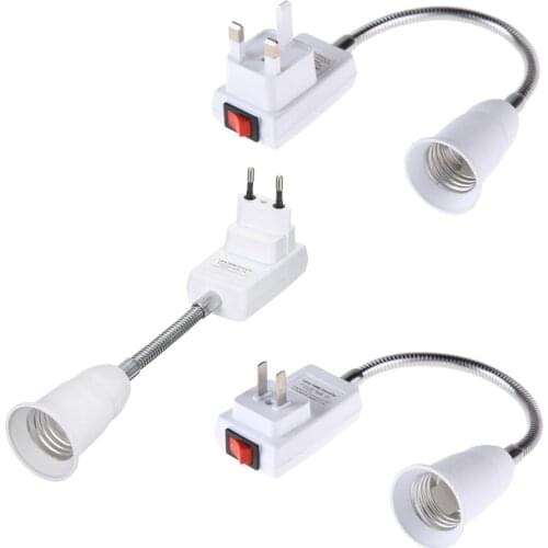 E27 Light Bulb Socket Adaptor Flexible Extension LED Lamp Base Switch Holder UK/US/EU Plug