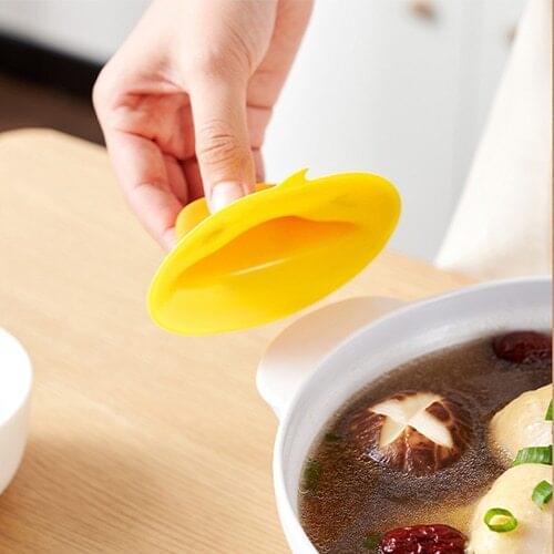 2pcs Small Yellow Duck Silicone to Prevent Scald Clips Insulated Heat Hot Plate Clip Non Slip Handle Anti-scald Silicone Clips