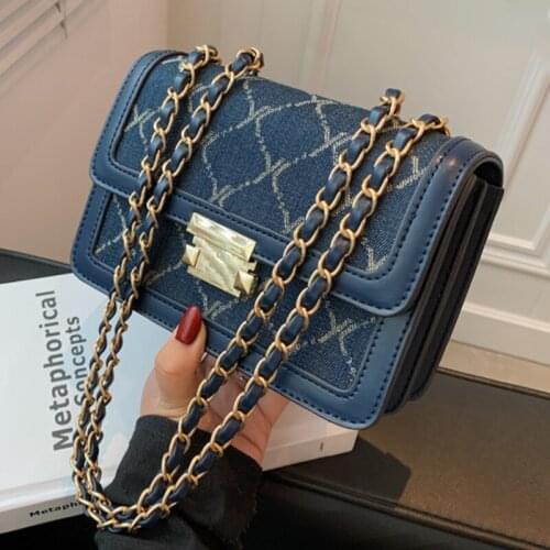 Retro Small Canvas Crossbody Shoulder Bags For Women 2021 Winter Trends Luxury Fashion Chain Handbags And Purses