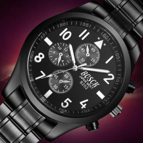 Bosck Watches Men Quartz Sports Watch Diver Luxury Brand Stainless Steel Luminous Business Male Wrist Watches Relogio Masculino