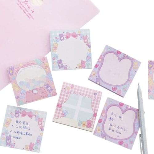 80pcs/pack Ins Pink Sweetheart Candy Color Note Stickers Cute Memo Stickers Study Office Supplies Index Sticky Notes Girl Gift