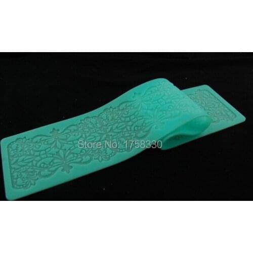 2015 NEW Free shipping 39*7CM Silicone Lace Mat Cake Decorating Tool fondant Embossing Mold