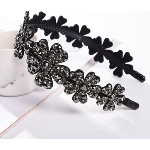 Fashion Flower Czech Diamond Headwear Crystal Beaded Hair Band for Women Girl Handmade Head Wear Hair Hoop Accessories Wholesale