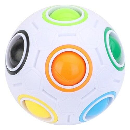 Rainbow Ball Puzzles Spheric Magic Cube Toy Adult Kids Plastic Creative Football Learning Educational Toys Gifts For Children