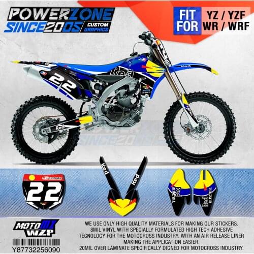 PowerZone Customized Team Graphics Backgrounds Decals 3M Custom Stickers For YAMAHA YZF450 YZ YZF WR WRF 2010 2011 2012 2013 090