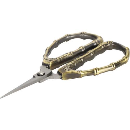 Craft Scissors Retro Bamboo Pattern Embroidery Handicraft Sewing Shears Stainless Steel Art Household DIY Sewing Accessories