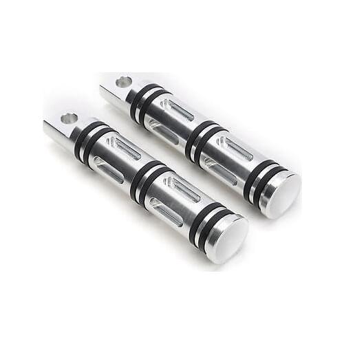 Silver CNC Edge Cut Front Rear Foot Pegs For Harley Softail Sportster 1200 883 FXWG Blackline Dyna Touring