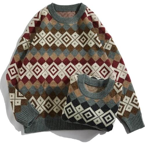 Autumn Winter Mens Pullover Sweater Men Knitted Clothes Loose O Neck knitwear Casual Top Plus Size XXL Mens Clothing