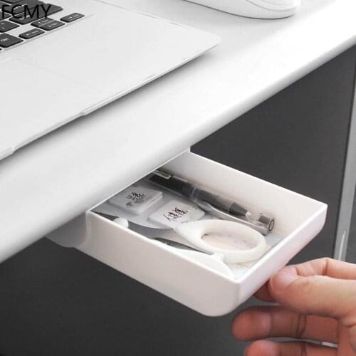 Drawer Type Hidden Pen Holder Cosmetic Case Office Dormitory Desktop Student Desk Stationery Storage Supplies Paste Storage Box