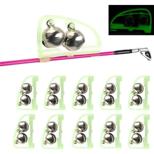 10PCS Luminous Sea Bream Bell, Automatic Double Bell Ring Fishing Alarm Outdoor Fishing Tackle New