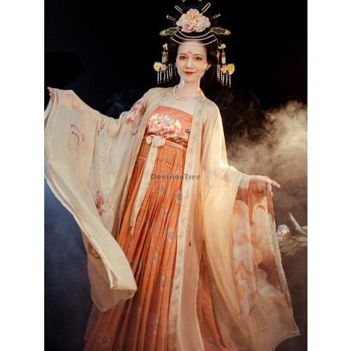 2021 traditional chinese costumes women fairy hanfu stage performance folk dance suit woman female dress oriental hanfu costume