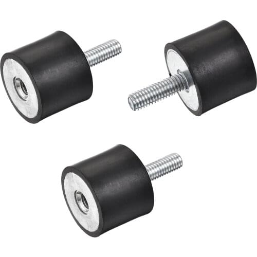 Uxcell M6 Rubber Mounts, 3pcs Male/Female Shock Absorber, D25mmxH20mm for Motor Generator Compressor Garage Reverse Pump