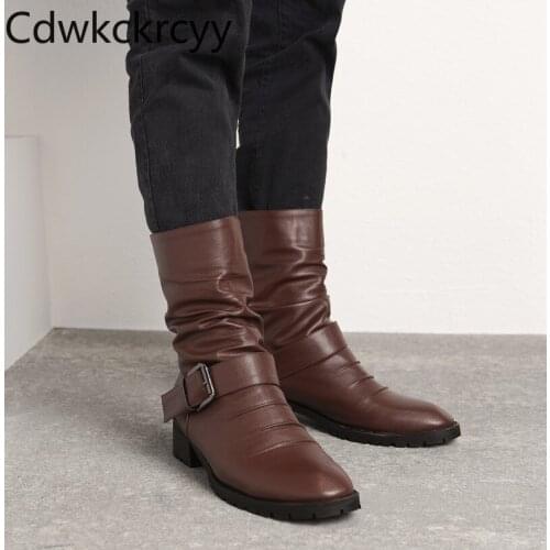 Winter The New fashion Round head Thick heel Martin boots student Leisure Plus velvet Keep warm High heel Women boots size 34-48