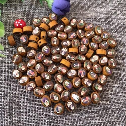 10*8mm wood oval bead DIY religious icon beads saints for religious necklace, bracelet or decade rosary