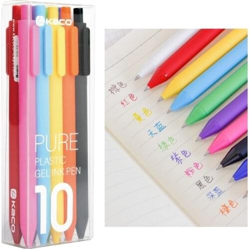 10pcs Pure color soft touch gel ink pen for writing signature 0.5mm ballpoint pens gift Stationery Office school supplies A6075