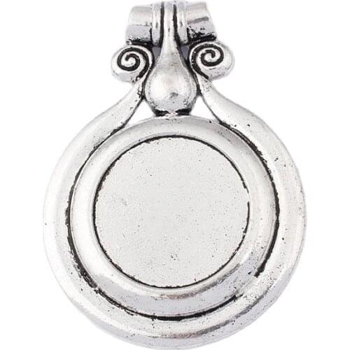 2PCS Antique Silver Color Large Metal Tribal Round Charms Pendant 52*72mm for Necklaces Jewelry Making Findings Accessories