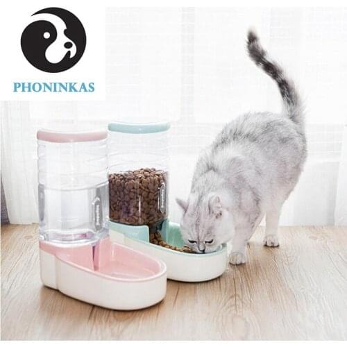 3.8L Pet Automatic Feeder Dog Cat Drinking Bowl Water Drinking Fountain Plastic Cat Feeding Large Capacity Dispenser Pet Cat Dog