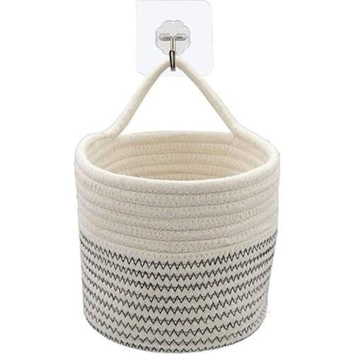 3Pcs Wall Rope Baskets Cotton Rope Baskets Woven Baskets Storage Hanging Baskets for Organizing Round Baskets for Plants