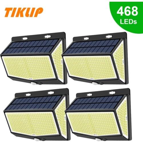 468 LED Solar Light Outdoors Sunlight Waterproof Street Lamp With Sensor For Country House Patio Garden Lighting Yard Decoration