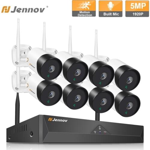 5MP 8CH CCTV Video Kit NVR Wireless Security Camera Kit System 1920P Night Vision Outdoor Wifi Surveillance Camera System Wi fi
