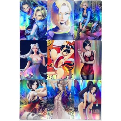9pcs/set ACG Mai Shiranui Android 18 Sexy Toys Hobbies Hobby Collectibles Game Collection Anime Cards